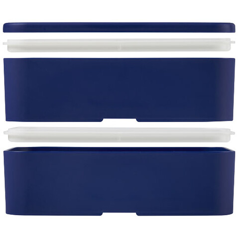 MIYO Doppel-Lunchbox, blau, blau, blau bedrucken, Art.-Nr. 21047052 MIYO Doppel-Lunchbox, blau, blau, blau bedrucken, Art.-Nr. 21047052