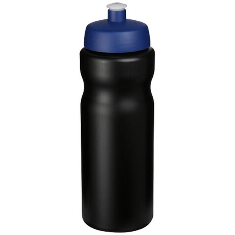 Baseline® Plus 650 ml Sportflasche, blau, schwarz bedrucken, Art.-Nr. 22020198