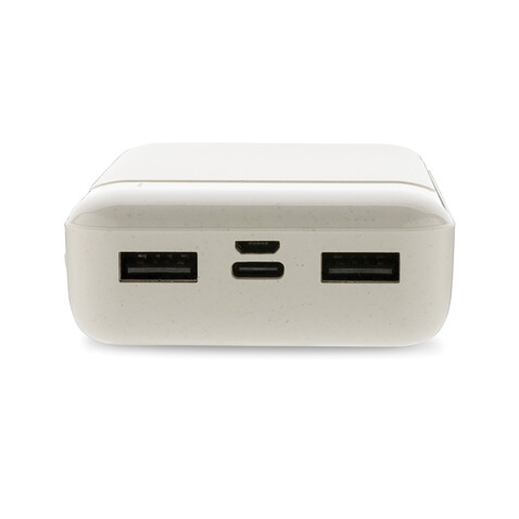 10.000 mAh Powerbank aus RCS Standard recyceltem Kunststoff weiß bedrucken, Art.-Nr. P322.663