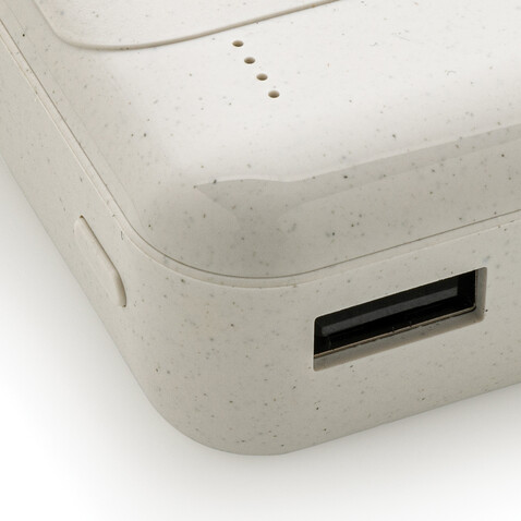 10.000 mAh Powerbank aus RCS Standard recyceltem Kunststoff weiß bedrucken, Art.-Nr. P322.663