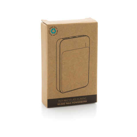 10.000 mAh Powerbank aus RCS Standard recyceltem Kunststoff weiß bedrucken, Art.-Nr. P322.663