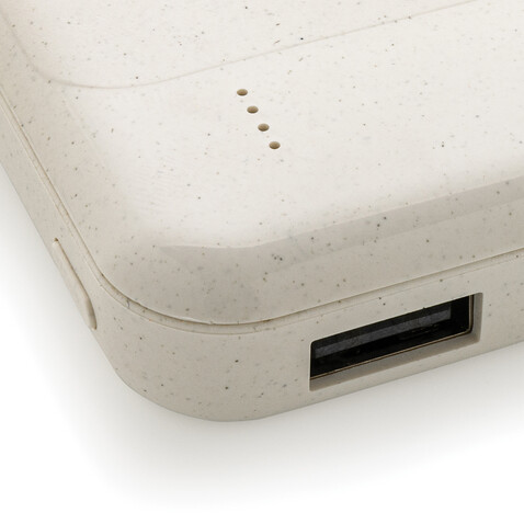 Wireless Powerbank aus RCS Standard recyceltem Kunststoff weiß bedrucken, Art.-Nr. P322.673