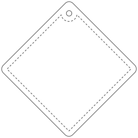 RFX™ H-09 Reflektierender TPU-Anhänger Diamant, klein, weiss bedrucken, Art.-Nr. 1PR08301
