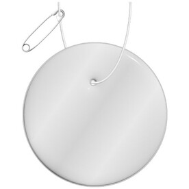 RFX™ H-09 Runder reflektierender PVC-Anhänger, weiss bedrucken, Art.-Nr. 1PR08401