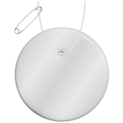 RFX™ H-09 Runder reflektierender TPU-Anhänger, weiss bedrucken, Art.-Nr. 1PR08501