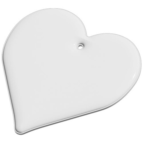 RFX™ H-09 Reflektierender TPU-Anhänger Herz, weiss bedrucken, Art.-Nr. 1PR09101