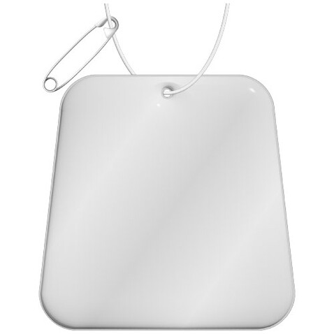 RFX™ H-09 Trapezförmiger reflektierender TPU-Anhänger, weiss bedrucken, Art.-Nr. 1PR09301