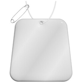RFX™ H-09 Trapezförmiger reflektierender TPU-Anhänger, weiss bedrucken, Art.-Nr. 1PR09301