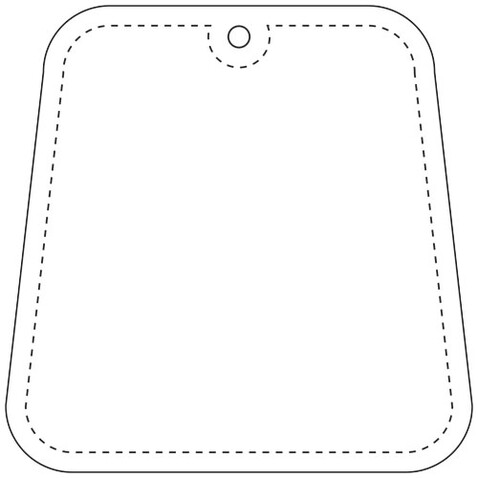 RFX™ H-09 Trapezförmiger reflektierender TPU-Anhänger, weiss bedrucken, Art.-Nr. 1PR09301