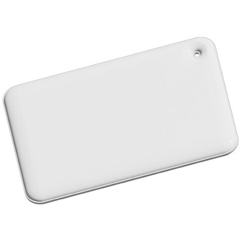 RFX™ H-10 Rechteckiger, reflektierender TPU-Anhänger, klein, weiss bedrucken, Art.-Nr. 1PR09501