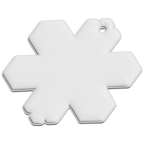 RFX™ H-10 Reflektierender TPU-Anhänger Schneeflocke, weiss bedrucken, Art.-Nr. 1PR09901