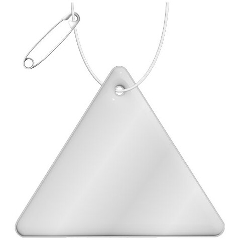 RFX™ H-12 Dreieckiger reflektierender TPU-Anhänger, weiss bedrucken, Art.-Nr. 1PR10101