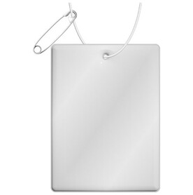 RFX™ H-12 rechteckiger reflektierender TPU-Anhänger groß, weiss bedrucken, Art.-Nr. 1PR10901