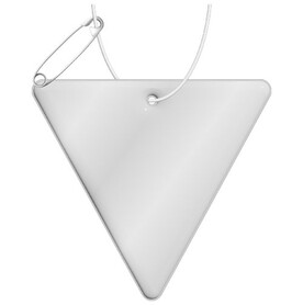 RFX™ H-12 reflektierender PVC-Anhänger Dreieck, weiss bedrucken, Art.-Nr. 1PR11401