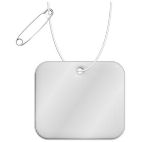 RFX™ H-20 rechteckiger reflektierender PVC-Anhänger XL, weiss bedrucken, Art.-Nr. 1PR12201