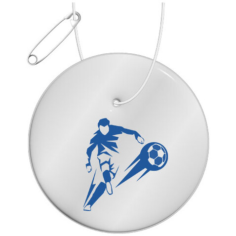 RFX™ H-09 Runder reflektierender TPU-Anhänger, weiss bedrucken, Art.-Nr. 1PR08501