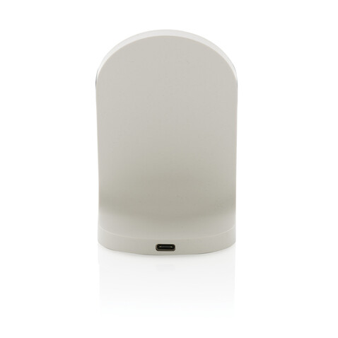15W Wireless Ladehalter aus RCS recyceltem Kunststoff weiß bedrucken, Art.-Nr. P308.523