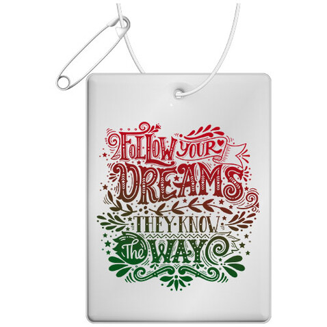 RFX™ rH-12 echteckiger reflektierender PVC-Anhänger groß, weiss bedrucken, Art.-Nr. 1PR10801