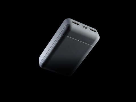 10.000 mAh Powerbank aus RCS Standard recyceltem Kunststoff weiß bedrucken, Art.-Nr. P322.663