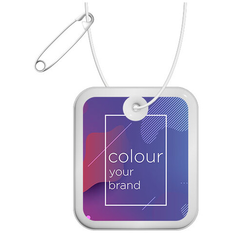 RFX™ H-20 rechteckiger reflektierender PVC-Anhänger XXL, weiss bedrucken, Art.-Nr. 1PR12001