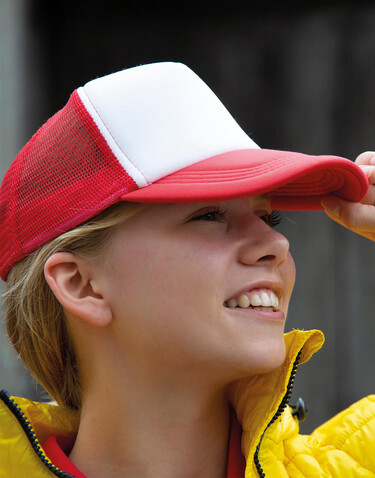 Result Caps Detroit ½ Mesh Truckers Cap, Super Pink/White, One Size bedrucken, Art.-Nr. 013344790