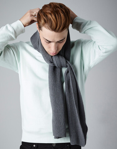 Beechfield Metro Knitted Scarf, Smoke Grey, One Size bedrucken, Art.-Nr. 018691360