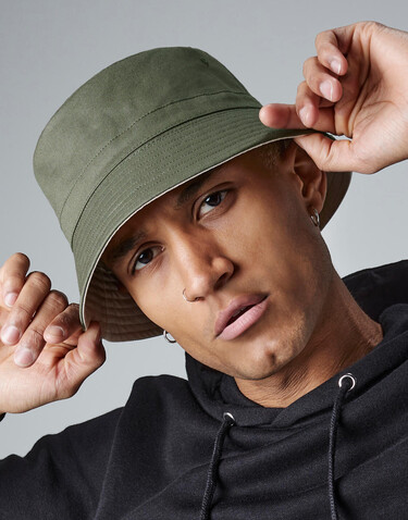 Beechfield Reversible Bucket Hat, French Navy/White, S/M bedrucken, Art.-Nr. 046692501