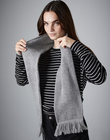 Beechfield Classic Knitted Scarf, Heather Grey, One Size bedrucken, Art.-Nr. 071691230