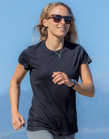 Result Ladies` Performance T-Shirt, Black, L (14) bedrucken, Art.-Nr. 076331015