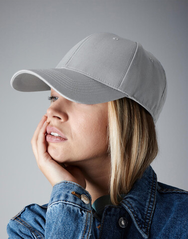 Beechfield Urbanwear 6 Panel Cap, Light Grey, One Size bedrucken, Art.-Nr. 079691380