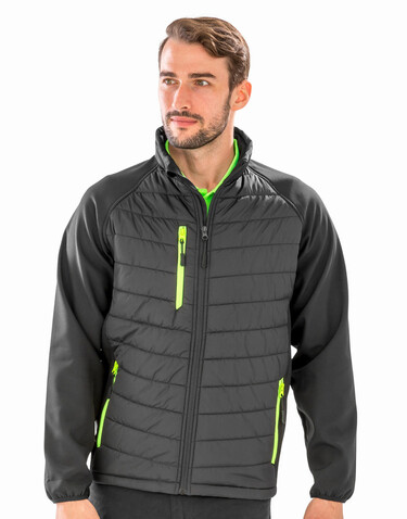 Result Compass Padded Softshell, Black/Grey, 4XL bedrucken, Art.-Nr. 084331519