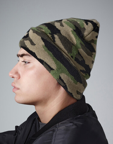 Beechfield Camo Cuffed Beanie, Midnight Camo, One Size bedrucken, Art.-Nr. 093692850