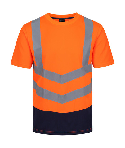 Regatta Pro Hi Vis T-Shirt, Orange/Navy, XL bedrucken, Art.-Nr. 101174666