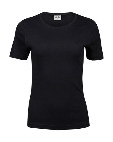 Tee Jays Ladies` Interlock T-Shirt, Black, M bedrucken, Art.-Nr. 101541014