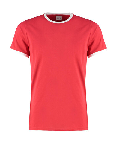 Kustom Kit Fashion Fit Ringer Tee, Red/White, S bedrucken, Art.-Nr. 108114503