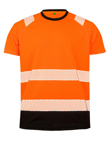 Result Recycled Safety T-Shirt, Fluorescent Orange, S/M bedrucken, Art.-Nr. 111334053