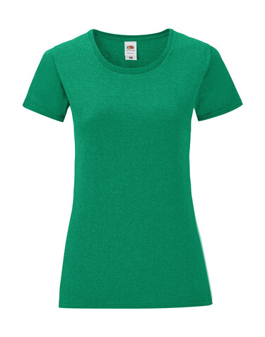 Fruit of the Loom Ladies` Iconic 150 T, Heather Green, M bedrucken, Art.-Nr. 112015154