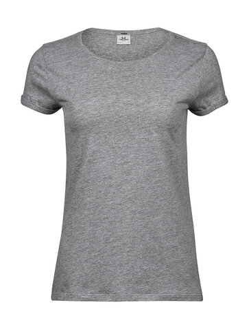 Tee Jays Ladies` Roll-Up Tee, Heather Grey, 2XL bedrucken, Art.-Nr. 113541237