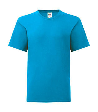 Fruit of the Loom Girls` Iconic 150 T, Azure Blue, 164 (14-15) bedrucken, Art.-Nr. 114013108