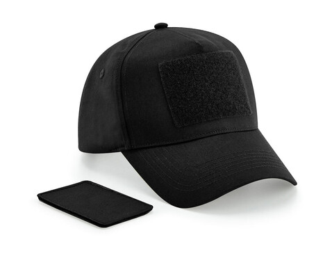 Beechfield Removable Patch 5 Panel Cap, Black, One Size bedrucken, Art.-Nr. 121691010