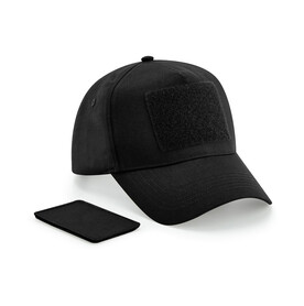 Beechfield Removable Patch 5 Panel Cap, Black, One Size bedrucken, Art.-Nr. 121691010