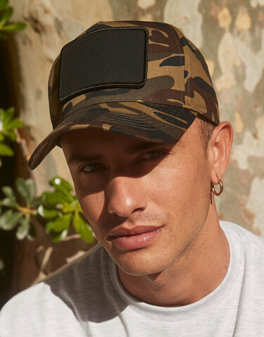 Beechfield Removable Patch 5 Panel Cap, Black, One Size bedrucken, Art.-Nr. 121691010