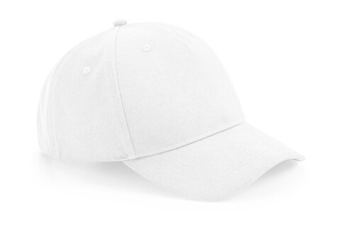 Beechfield Organic Cotton 5 Panel, White, One Size bedrucken, Art.-Nr. 122690000