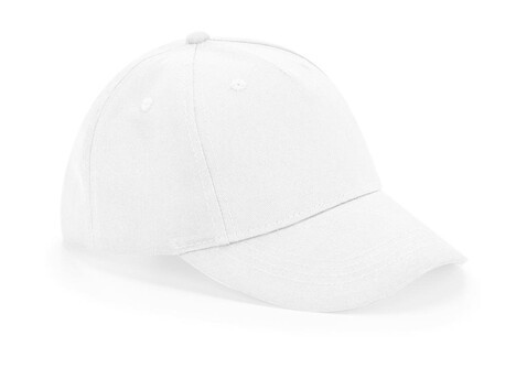 Beechfield Junior Organic Cotton 5 Panel Cap, White, One Size bedrucken, Art.-Nr. 123690000