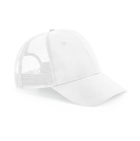 Beechfield Recycled Urbanwear 6 Panel Snapback Trucker, White, One Size bedrucken, Art.-Nr. 124690000