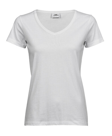 Tee Jays Women`s Luxury V-Neck Tee, White, L bedrucken, Art.-Nr. 130540005