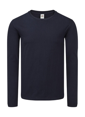 Fruit of the Loom Iconic 150 Classic Long Sleeve T, Deep Navy, S bedrucken, Art.-Nr. 147012022