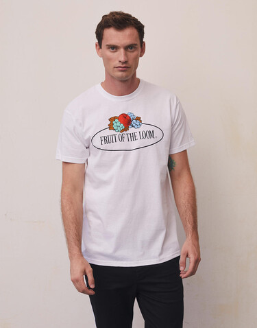 Fruit of the Loom Vintage T Large Logo Print, Heather Grey, XL bedrucken, Art.-Nr. 166011236