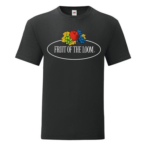 Fruit of the Loom Vintage T Large Logo Print, Black, 2XL bedrucken, Art.-Nr. 166011017