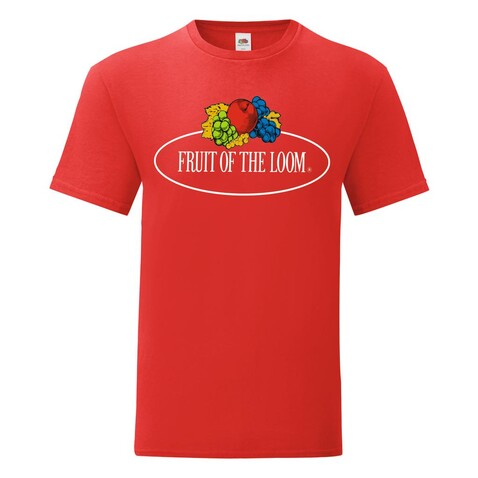 Fruit of the Loom Vintage T Large Logo Print, Red, 2XL bedrucken, Art.-Nr. 166014007